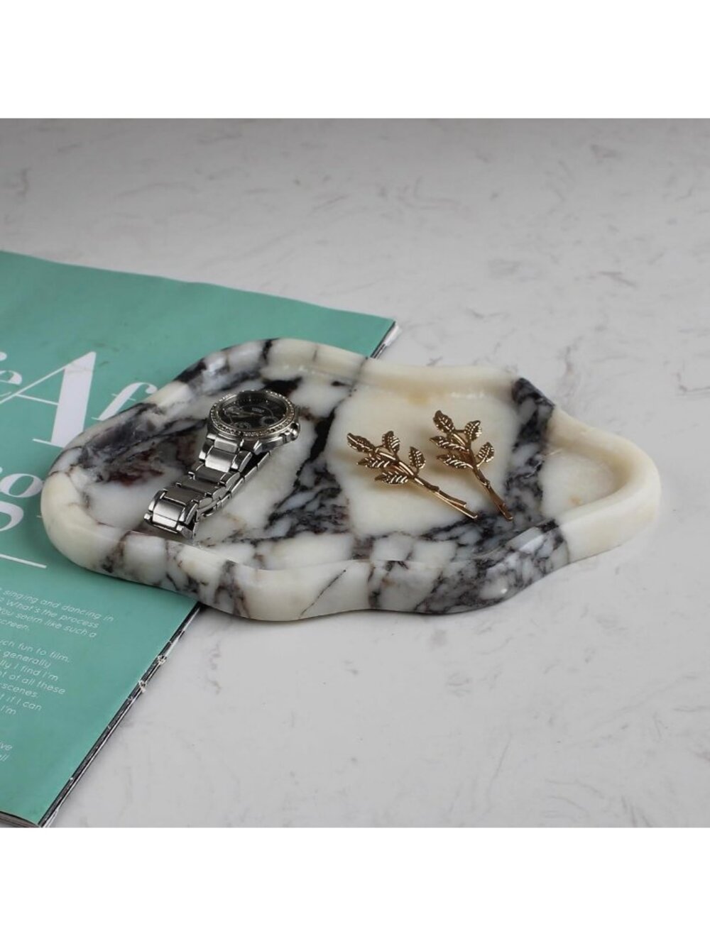 Calacatta Viola Marble Cloud Shape Tray, Trinket Dish, Ring Dish Key Tray